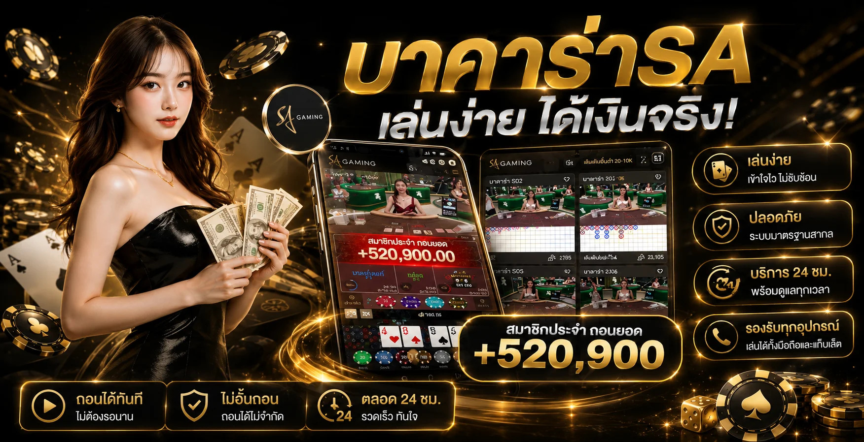 คาสิโนออนไลน์ MAHANAKHONCLUBX บาคาร่าสดถ่ายทอดจากห้องจริง